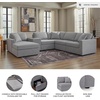 image:imageSignature Design by Ashley Modmax Contemporary Swivel Glider Recliner Manual Reclining Motion with Hidden Storage NextGen Nuvella Performance Fabric for Nurseries Light Gray 42 WLeft Hand Facing