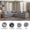 image:imageSignature Design by Ashley Modmax Contemporary Swivel Glider Recliner Manual Reclining Motion with Hidden Storage NextGen Nuvella Performance Fabric for Nurseries Light Gray 42 WRight Hand Facing