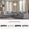image:imageSignature Design by Ashley Modmax Contemporary Swivel Glider Recliner Manual Reclining Motion with Hidden Storage NextGen Nuvella Performance Fabric for Nurseries Light Gray 42 WRight Hand Facing