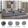 image:imageSignature Design by Ashley Modmax Contemporary Swivel Glider Recliner Manual Reclining Motion with Hidden Storage NextGen Nuvella Performance Fabric for Nurseries Light Gray 42 WSymmetrical