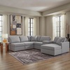 image:imageSignature Design by Ashley Modmax Contemporary Swivel Glider Recliner Manual Reclining Motion with Hidden Storage NextGen Nuvella Performance Fabric for Nurseries Light Gray 42 WRight Hand Facing