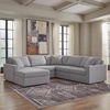 image:imageSignature Design by Ashley Modmax Contemporary Swivel Glider Recliner Manual Reclining Motion with Hidden Storage NextGen Nuvella Performance Fabric for Nurseries Light Gray 42 WLeft Hand Facing