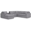 image:imageSignature Design by Ashley Modmax Contemporary Swivel Glider Recliner Manual Reclining Motion with Hidden Storage NextGen Nuvella Performance Fabric for Nurseries Light Gray 42 WLeft Hand Facing