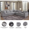 image:imageSignature Design by Ashley Modmax Contemporary Swivel Glider Recliner Manual Reclining Motion with Hidden Storage NextGen Nuvella Performance Fabric for Nurseries Light Gray 42 WRight Hand Facing
