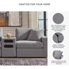 image:imageSignature Design by Ashley Modmax Contemporary Swivel Glider Recliner Manual Reclining Motion with Hidden Storage NextGen Nuvella Performance Fabric for Nurseries Light Gray 42 WRight Hand Facing