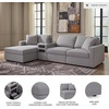 image:imageSignature Design by Ashley Modmax Contemporary Swivel Glider Recliner Manual Reclining Motion with Hidden Storage NextGen Nuvella Performance Fabric for Nurseries Light Gray 42 WLeft Hand Facing
