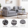 image:imageSignature Design by Ashley Modmax Contemporary Swivel Glider Recliner Manual Reclining Motion with Hidden Storage NextGen Nuvella Performance Fabric for Nurseries Light Gray 42 WSymmetrical