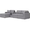 image:imageSignature Design by Ashley Modmax Contemporary Swivel Glider Recliner Manual Reclining Motion with Hidden Storage NextGen Nuvella Performance Fabric for Nurseries Light Gray 42 WLeft Hand Facing
