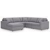 image:imageSignature Design by Ashley Modmax Contemporary Swivel Glider Recliner Manual Reclining Motion with Hidden Storage NextGen Nuvella Performance Fabric for Nurseries Light Gray 42 WLeft Hand Facing