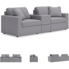 image:imageSignature Design by Ashley Modmax Contemporary Swivel Glider Recliner Manual Reclining Motion with Hidden Storage NextGen Nuvella Performance Fabric for Nurseries Light Gray 42 WSymmetrical