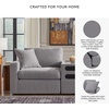 image:imageSignature Design by Ashley Modmax Contemporary Swivel Glider Recliner Manual Reclining Motion with Hidden Storage NextGen Nuvella Performance Fabric for Nurseries Light Gray 42 WSymmetrical