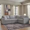 image:imageSignature Design by Ashley Modmax Contemporary Swivel Glider Recliner Manual Reclining Motion with Hidden Storage NextGen Nuvella Performance Fabric for Nurseries Light Gray 42 WRight Hand Facing