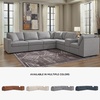 image:imageSignature Design by Ashley Modmax Contemporary Swivel Glider Recliner Manual Reclining Motion with Hidden Storage NextGen Nuvella Performance Fabric for Nurseries Light Gray 42 WRight Hand Facing