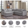 image:imageSignature Design by Ashley Modmax Contemporary Swivel Glider Recliner Manual Reclining Motion with Hidden Storage NextGen Nuvella Performance Fabric for Nurseries Light Gray 42 WLeft Hand Facing