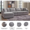 image:imageSignature Design by Ashley Modmax Contemporary Swivel Glider Recliner Manual Reclining Motion with Hidden Storage NextGen Nuvella Performance Fabric for Nurseries Light Gray 42 WLeft Hand Facing