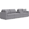 image:imageSignature Design by Ashley Modmax Contemporary Swivel Glider Recliner Manual Reclining Motion with Hidden Storage NextGen Nuvella Performance Fabric for Nurseries Light Gray 42 WLeft Hand Facing