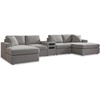 image:imageSignature Design by Ashley Modmax Contemporary Swivel Glider Recliner Manual Reclining Motion with Hidden Storage NextGen Nuvella Performance Fabric for Nurseries Light Gray 42 WSymmetrical