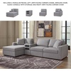 image:imageSignature Design by Ashley Modmax Contemporary Swivel Glider Recliner Manual Reclining Motion with Hidden Storage NextGen Nuvella Performance Fabric for Nurseries Light Gray 42 WLeft Hand Facing