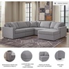 image:imageSignature Design by Ashley Modmax Contemporary Swivel Glider Recliner Manual Reclining Motion with Hidden Storage NextGen Nuvella Performance Fabric for Nurseries Light Gray 42 WRight Hand Facing
