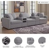 image:imageSignature Design by Ashley Modmax Contemporary Swivel Glider Recliner Manual Reclining Motion with Hidden Storage NextGen Nuvella Performance Fabric for Nurseries Light Gray 42 WSymmetrical