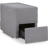 image:imageSignature Design by Ashley Modmax Contemporary Swivel Glider Recliner Manual Reclining Motion with Hidden Storage NextGen Nuvella Performance Fabric for Nurseries Light Gray 42 WLeft Hand Facing