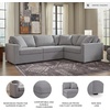 image:imageSignature Design by Ashley Modmax Contemporary Swivel Glider Recliner Manual Reclining Motion with Hidden Storage NextGen Nuvella Performance Fabric for Nurseries Light Gray 42 WRight Hand Facing