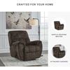image:imageSignature Design by Ashley Oversized Faux Leather Wall Hugger Recliner FogChocolate