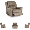image:imageSignature Design by Ashley Oversized Faux Leather Wall Hugger Recliner FogFog