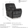 image:imageSignature Design by Ashley Oversized Faux Leather Wall Hugger Recliner FogGunmetal