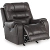 image:imageSignature Design by Ashley Oversized Faux Leather Wall Hugger Recliner FogSmoke