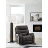 image:imageSignature Design by Ashley Oversized Faux Leather Wall Hugger Recliner FogSmoke