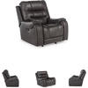 image:imageSignature Design by Ashley Oversized Faux Leather Wall Hugger Recliner FogSmoke