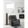 image:imageSignature Design by Ashley Oversized Faux Leather Wall Hugger Recliner FogSmoke
