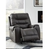 image:imageSignature Design by Ashley Oversized Faux Leather Wall Hugger Recliner FogSmoke