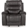 image:imageSignature Design by Ashley Oversized Faux Leather Wall Hugger Recliner FogSmoke