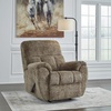 image:imageSignature Design by Ashley Oversized Faux Leather Wall Hugger Recliner FogTaupe