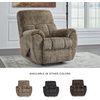 image:imageSignature Design by Ashley Oversized Faux Leather Wall Hugger Recliner FogTaupe