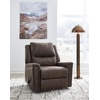 image:imageSignature Design by Ashley Oversized Faux Leather Wall Hugger Recliner FogWalnut
