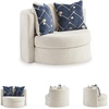 image:imageSignature Design by Ashley Oversized Round Swivel Accent Chair Ivory