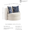 image:imageSignature Design by Ashley Oversized Round Swivel Accent Chair Ivory