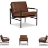 image:imageSignature Design by Ashley Puckman Accent Chair Brown Leather ArmchairDark Brown  Black