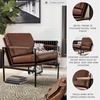 image:imageSignature Design by Ashley Puckman Accent Chair Brown Leather ArmchairDark Brown  Black
