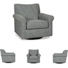 image:imageSignature Design by Ashley Renley Tweed Glider Swivel Accent Chair Ash