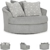 image:imageSignature Design by Ashley Round Velvet Oversized Swivel Accent Chair