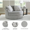 image:imageSignature Design by Ashley Round Velvet Oversized Swivel Accent Chair