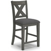 image:imageSignature Design by Ashley Rustic Counter Height Bar Stool Set of 2 BeigeDark Gray