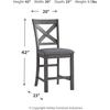 image:imageSignature Design by Ashley Rustic Counter Height Bar Stool Set of 2 BeigeGrey