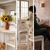 image:imageSignature Design by Ashley Rustic Counter Height Bar Stool Set of 2 BeigeWhite