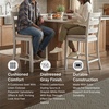 image:imageSignature Design by Ashley Rustic Counter Height Bar Stool Set of 2 BeigeWhitewash