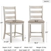 image:imageSignature Design by Ashley Rustic Counter Height Bar Stool Set of 2 BeigeWhitewash